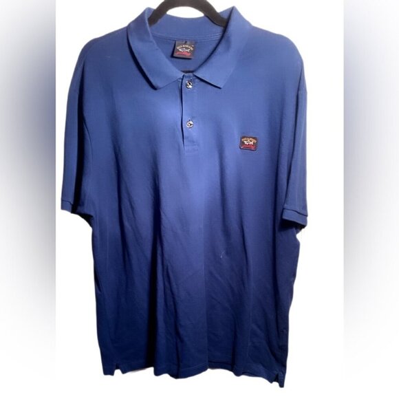 Vintage Paul & Shark Yachting Navy Cotton Polo ShirtSize XXL